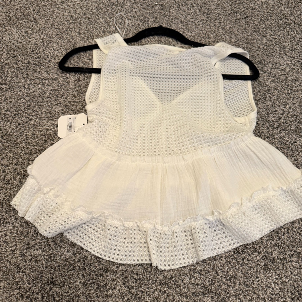 Altar'd State Cream Ruffled Eyelet Tank - Picture 4 of 4